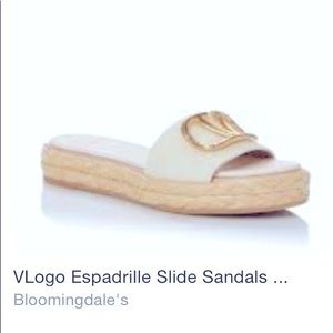 Valentino Garavani V Logo Leather Espadrilles